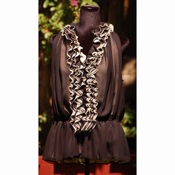 Neiman Marcus For Target Robert Rodriguez Ruffle Top Halter Tank Blouse - Picture 1 of 4